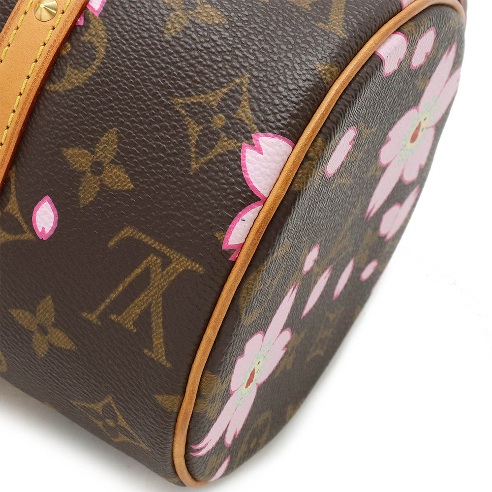 LOUIS VUITTON Monogram Cherry Blossom Papillon Handbag Cylindrical Takashi - Picture 3 of 9